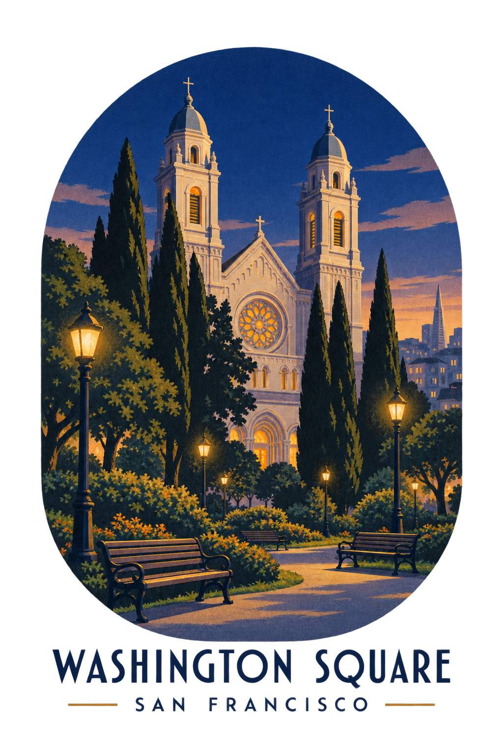 Washington Square, painted vignette