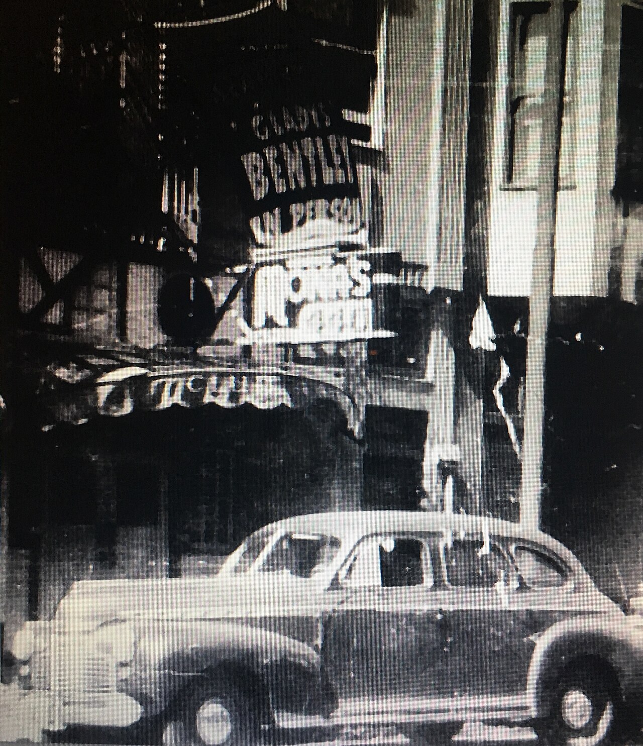 Mona's 440 Club on Broadway, Gladys Bentley on the marquee — North Beach as a gay mecca decades before the Castro